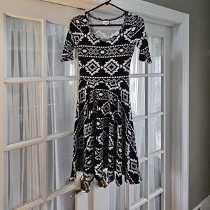 LuLaRoe Black and White Geometric Dress